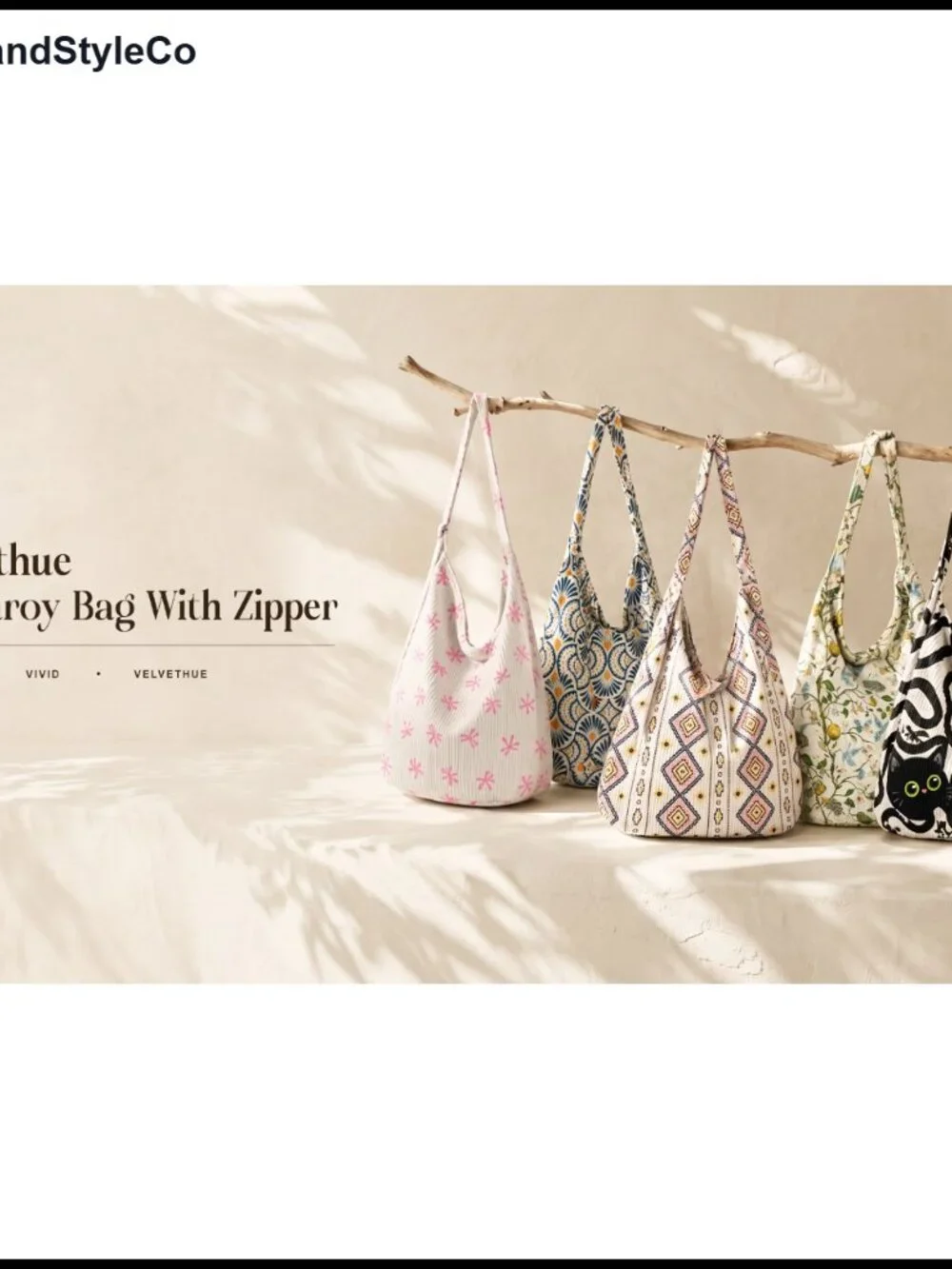 Corduroy Hobo Bag Large Zipper Tote Shoulder Bag Women Laptop